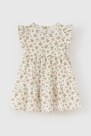 Đầm váy thô ngắn tay Vintage bé gái Rabity 950.024