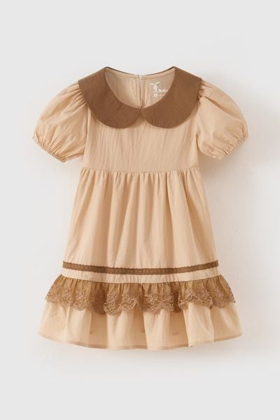 Đầm váy thô ngắn tay bé gái Rabity 950.033