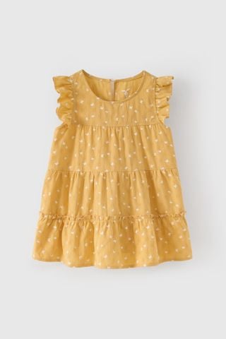 Đầm váy thô chấm bi ngắn tay bé gái 950.039