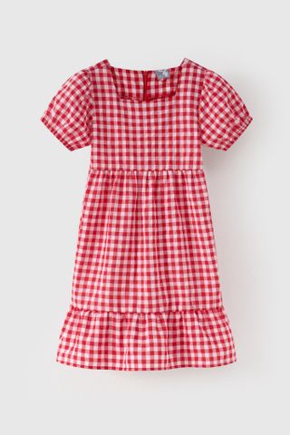 [Độc quyền Online] Đầm thô tay ngắn caro bé gái Rabity 950.045