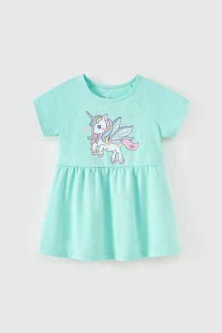 Đầm váy thun ngắn tay Pony bé gái Rabity 950.060