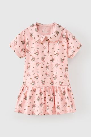 Đầm thun tay ngắn cổ sen Thỏ My Melody bé gái Rabity 950.070