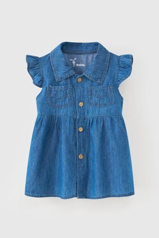 Đầm jeans tay cánh tiên vintage bé gái Rabity 950.078