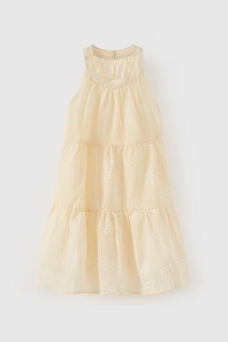 Đầm váy thô 2 dây thêu hoa Vintage bé gái Rabity 954.002