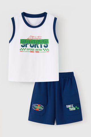 Đồ bộ thun ngắn tay sát nách bé trai Rabity 960.018