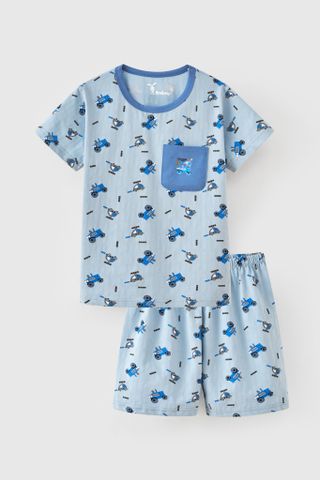 Đồ bộ thun tay ngắn hoạ tiết năng động bé trai Rabity 960.048.049.050