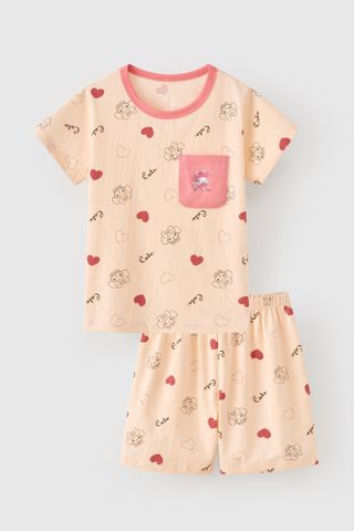 Đồ bộ thun tay ngắn hoạ tiết dễ thương bé gái Rabity 960.051.052