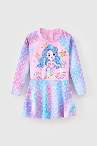 Bộ đồ bơi tay dài nàng tiên cá (kèm quần bên trong) bé gái Rabity 974.022
