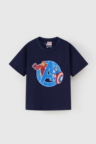 Áo thun tay ngắn anh hùng Avengers Marvel bé trai Rabity 500.060