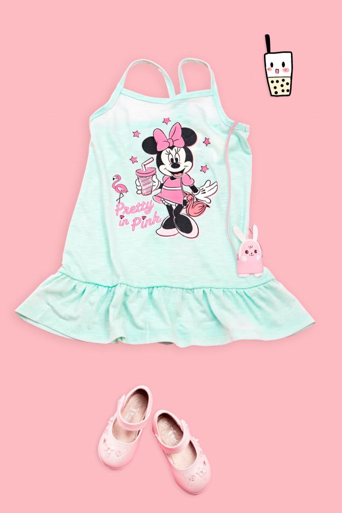 Đầm váy hai dây Mickey  bé gái Rabity 5146