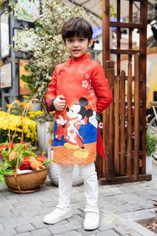 Áo dài Mickey bé trai Rabity 5672 - Áo dài Hoàng Nhi