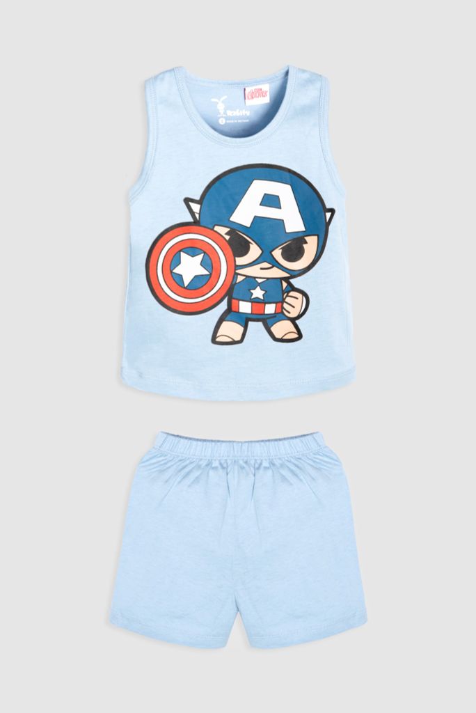 Bộ thun Captain America sát nách bé trai Rabity 5571