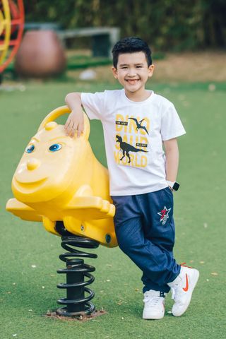 Áo thun ngắn tay khủng long bé trai Rabity 900.059