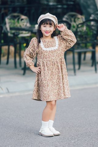 Đầm váy nhung dài tay bé gái Rabity 951.002