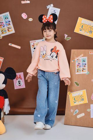 Áo nỉ dài tay Minnie & Daisy Disney cho bé gái Rabity 514.001
