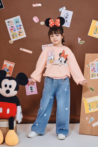 Quần jean dài Minnie ống rộng bé gái Rabity 541.001