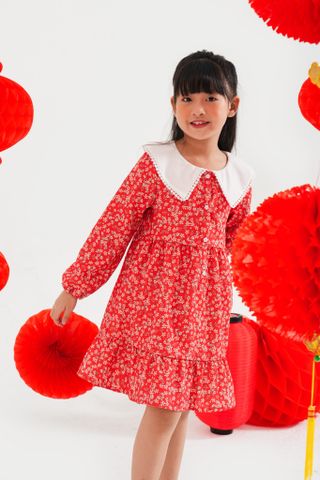 Đầm váy Nhung cổ sen bé gái Rabity 92902