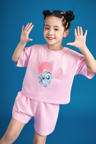 Đồ bộ thun ngắn tay Stitch bé gái Rabity 560.045