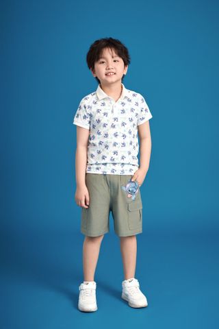 Áo thun polo tay ngắn Stitch Disney bé trai Rabity 501.011