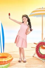 Đầm váy thô ngắn tay bé gái Rabity 950.069