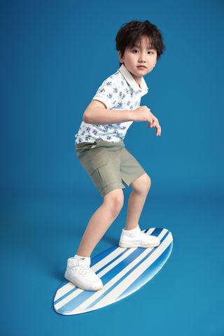 Quần short kaki lưng chun Stitch Disney bé trai Rabity 532.012