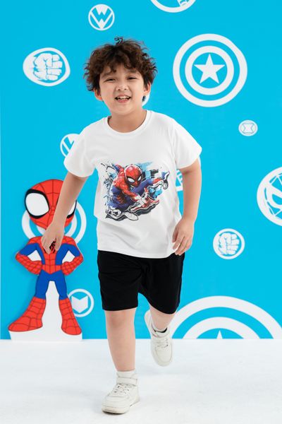 Bộ thun ngắn tay Spider-man bé trai Rabity 5700