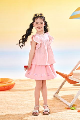 Chân váy thô dáng xòe họa tiết biển cả bé gái Rabity 955.022