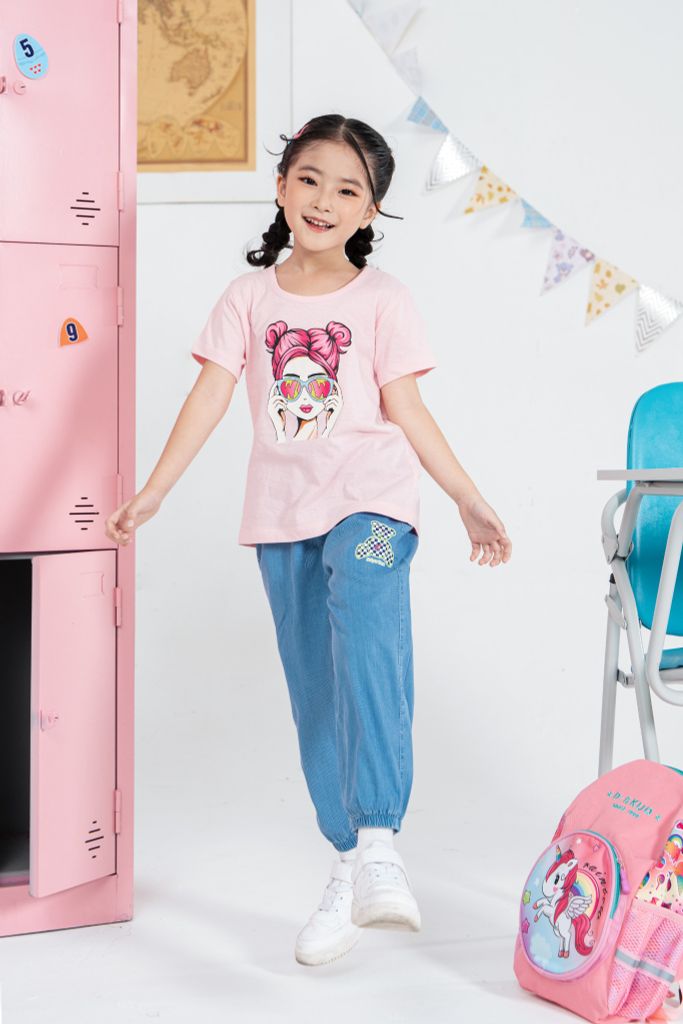 Áo thun ngắn tay bé gái Rabity 93274