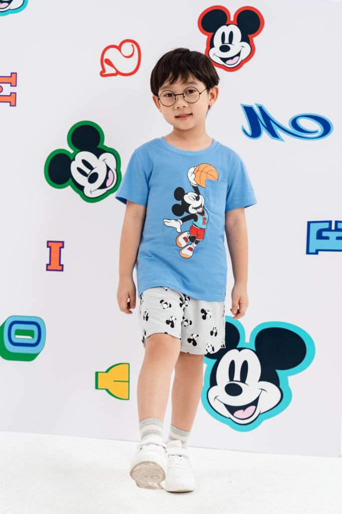 Quần short thun Mickey bé trai Rabity 5702