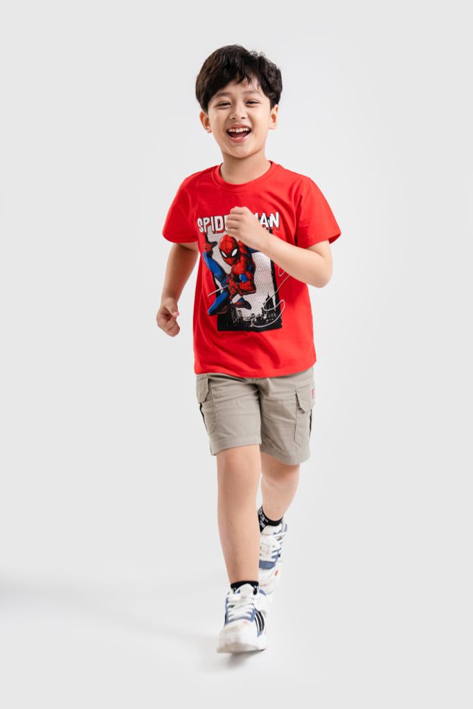 Áo thun ngắn tay bé trai Spider-man Rabity 5707