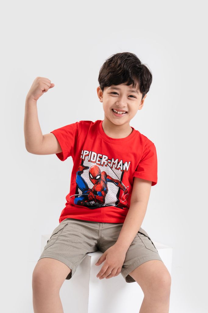 Áo thun ngắn tay bé trai Spider-man Rabity 5707