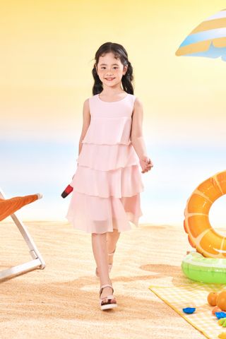 Đầm voan sát nách nhiều tầng bồng bềnh bé gái Rabity 952.008