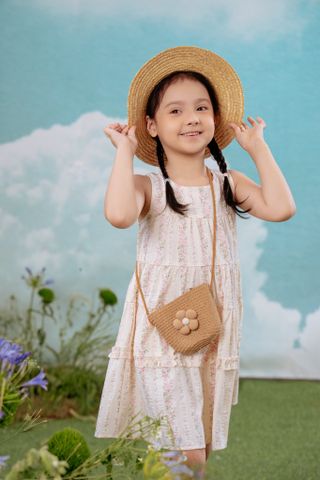 Đầm sát nách hoa nhí dáng xoè bé gái Rabity 952.012