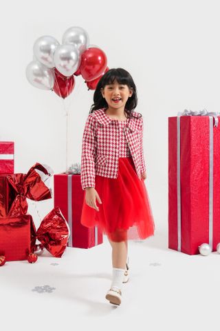 Áo khoác kiểu caro bé gái Rabity 92956