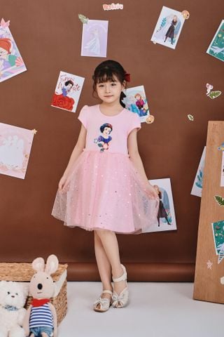 Đầm váy công chúa voan Bạch Tuyết ngắn tay bé gái 550.030