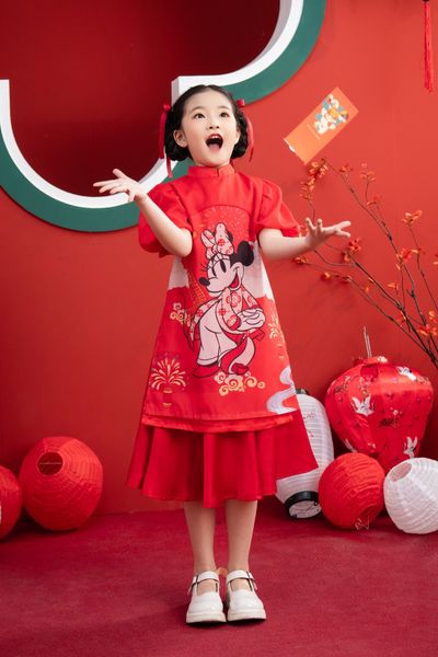 Ảnh thật) Áo dài cách tân ELYSIAN DRESS tay lỡ hoạ tiết hoa thêu trước ngực  -