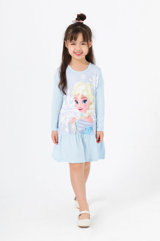Đầm váy Elsa dài tay bé gái Rabity 5195