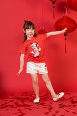 Áo thun Minnie ngắn tay bé gái Rabity 5341