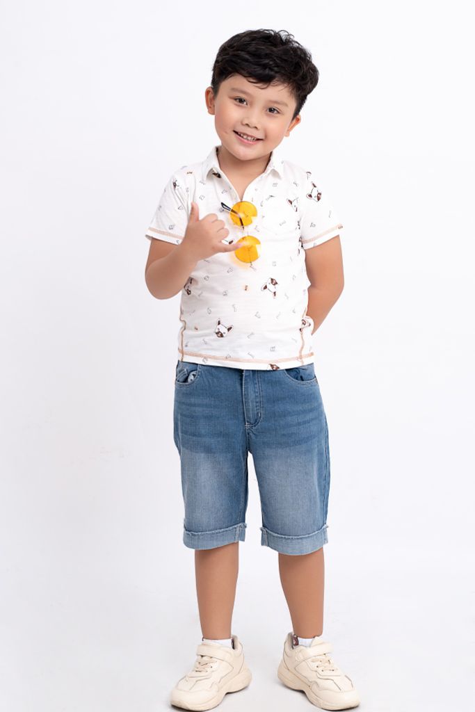 Quần short jean bé trai Rabity 9366