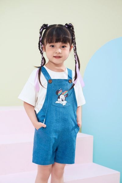 Quần yếm jean Minnie bé gái Rabity 536.002