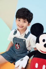 Quần yếm jean Mickey bé trai Rabity 536.001