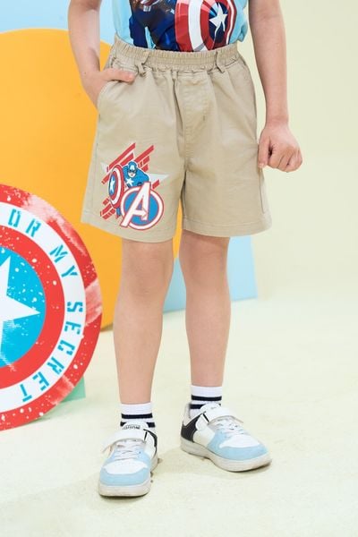 Quần short kaki Captain America bé trai Rabity 5800