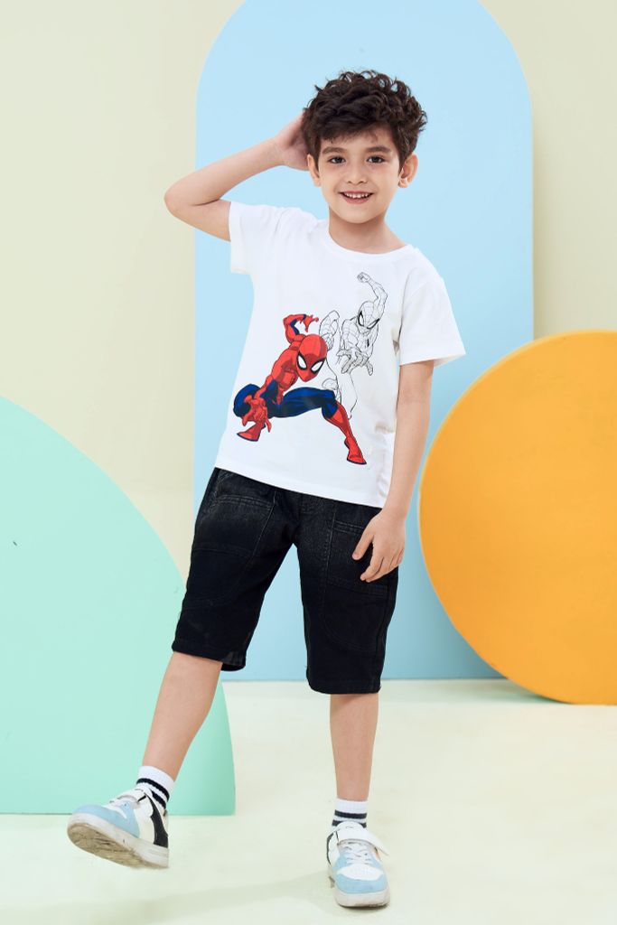 Áo thun ngắn tay Spider-man bé trai Rabity 500.004