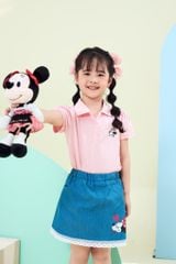 Áo thun polo ngắn tay Minnie bé gái Rabity 5802