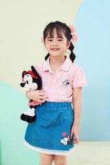 Áo thun polo ngắn tay Minnie bé gái Rabity 5802