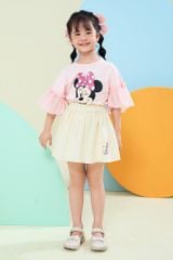 Áo thun ngắn tay phối voan Minnie bé gái Rabity 503.003