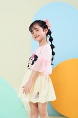 Áo thun ngắn tay phối voan Minnie bé gái Rabity 503.003