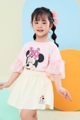 Áo thun ngắn tay phối voan Minnie bé gái Rabity 503.003