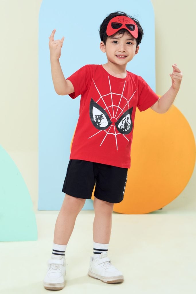 Bộ thun ngắn tay Spider-man bé trai Rabity 560.005