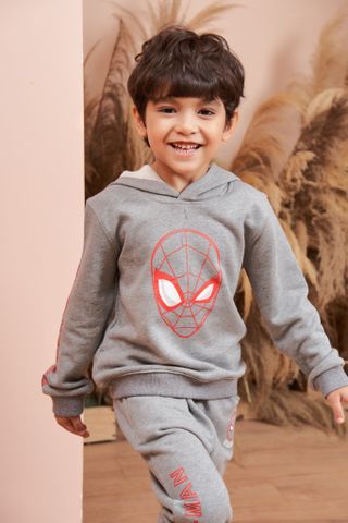 Bộ nỉ dài tay Spiderman bé trai Rabity 5583